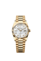Rolex Yellow Gold Day-Date - 36mm - White mother-of-pearl Diamond Dial - President