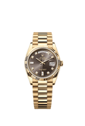 Rolex Yellow Gold Day-Date - 36mm - Dark grey Diamond Dial - President