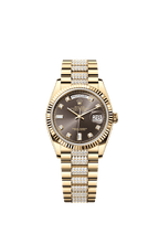 Rolex Yellow Gold Day-Date - 36mm - Dark grey Diamond Dial - President