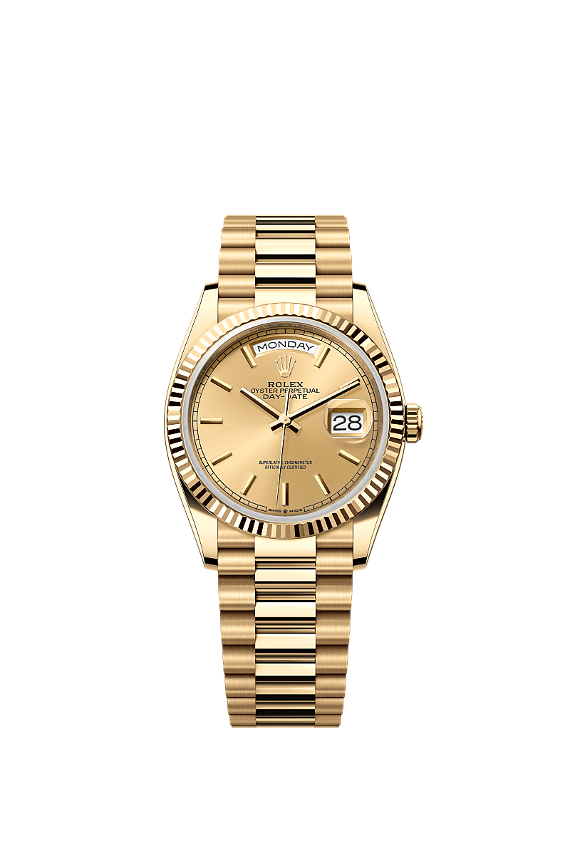 Rolex Yellow Gold Day-Date - 36mm - Champagne-colour - President