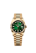 Rolex Yellow Gold Day-Date - 36mm - Green ombré Diamond Dial - President