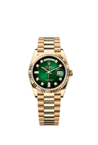 Rolex Yellow Gold Day-Date - 36mm - Green ombré Diamond Dial - President