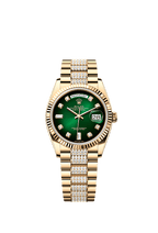 Rolex Yellow Gold Day-Date - 36mm - Green ombré Diamond Dial - President