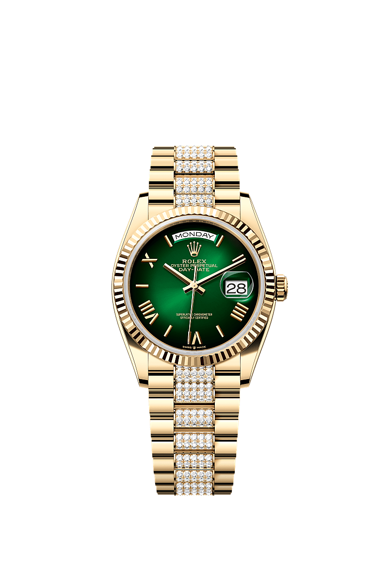 Rolex Yellow Gold Day-Date - 36mm - Green ombré - President