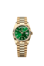 Rolex Yellow Gold Day-Date - 36mm - Bright green Diamond Dial - President