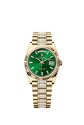 Rolex Yellow Gold Day-Date - 36mm - Bright green Diamond Dial - President
