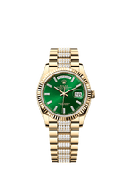 Rolex Yellow Gold Day-Date - 36mm - Bright green Diamond Dial - President