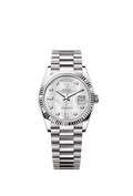 Rolex White Gold Day-Date - 36mm - White mother-of-pearl Diamond Dial - President