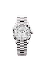 Rolex White Gold Day-Date - 36mm - White mother-of-pearl Diamond Dial - President