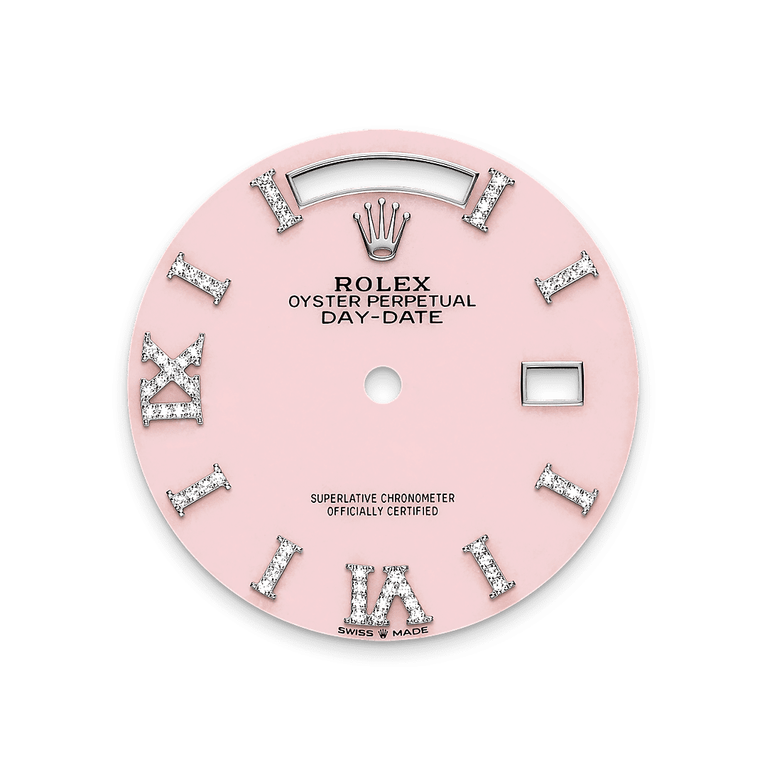 Rolex White Gold Day-Date - 36mm - Pink opal Diamond Dial - President