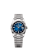 Rolex White Gold Day-Date - 36mm - Blue ombré Diamond Dial - President