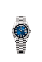 Rolex White Gold Day-Date - 36mm - Blue ombré Diamond Dial - President