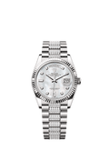 Rolex White Gold Day-Date - 36mm - White mother-of-pearl Diamond Dial - President
