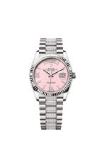Rolex White Gold Day-Date - 36mm - Pink opal Diamond Dial - President