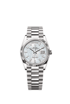 Rolex White Gold Day-Date - 36mm - White mother-of-pearl Diamond Dial - President