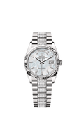 Rolex White Gold Day-Date - 36mm - White mother-of-pearl Diamond Dial - President