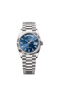Rolex White Gold Day-Date - 36mm - Bright blue Diamond Dial - President