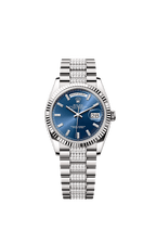 Rolex White Gold Day-Date - 36mm - Bright blue Diamond Dial - President