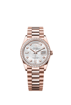 Rolex Rose Gold Day-Date - 36mm - White mother-of-pearl Diamond Dial - President