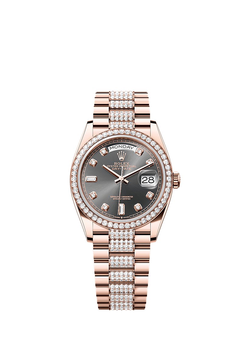 Rolex Rose Gold Day-Date - 36mm - Slate Diamond Dial - President