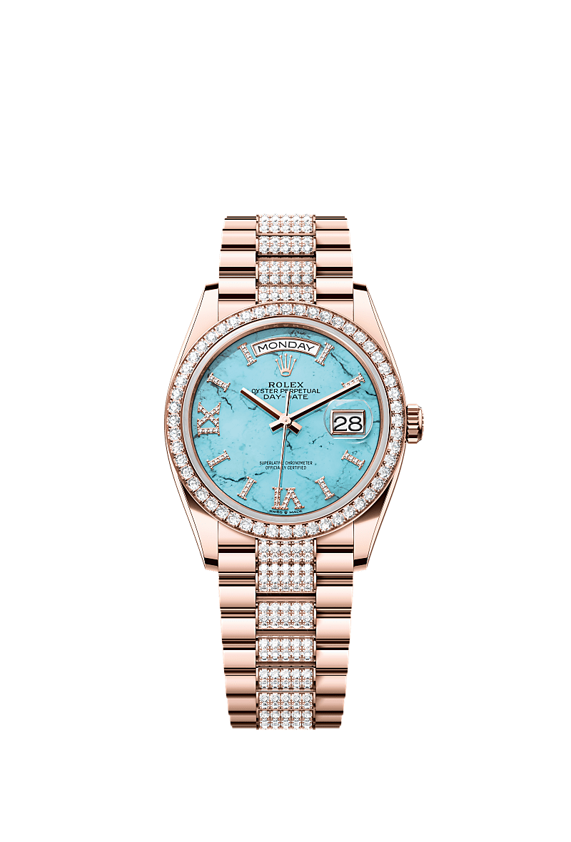 Rolex Rose Gold Day-Date - 36mm - Turquoise Diamond Dial - President