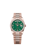 Rolex Rose Gold Day-Date - 36mm - Green aventurine Diamond Dial - President