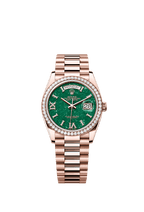 Rolex Rose Gold Day-Date - 36mm - Green aventurine Diamond Dial - President