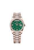 Rolex Rose Gold Day-Date - 36mm - Green aventurine Diamond Dial - President