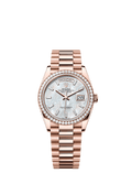 Rolex Rose Gold Day-Date - 36mm - White mother-of-pearl Diamond Dial - President