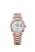 Rolex Rose Gold Day-Date - 36mm - White mother-of-pearl Diamond Dial - President
