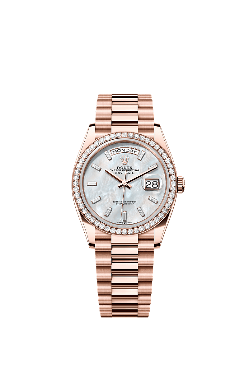 Rolex Rose Gold Day-Date - 36mm - White mother-of-pearl Diamond Dial - President