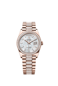 Rolex Rose Gold Day-Date - 36mm - White mother-of-pearl Diamond Dial - President