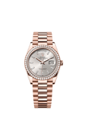 Rolex Rose Gold Day-Date - 36mm - Silver Diamond Dial - President
