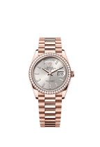 Rolex Rose Gold Day-Date - 36mm - Silver Diamond Dial - President