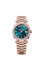 Rolex Rose Gold Day-Date - 36mm - Blue-green Diamond Dial - President