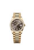 Rolex Yellow Gold Day-Date - 36mm - Dark grey Diamond Dial - President