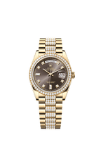 Rolex Yellow Gold Day-Date - 36mm - Dark grey Diamond Dial - President