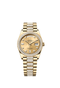 Rolex Yellow Gold Day-Date - 36mm - Champagne-colour Diamond Dial - President