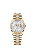 Rolex Yellow Gold Day-Date - 36mm - White mother-of-pearl Diamond Dial - President