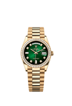 Rolex Yellow Gold Day-Date - 36mm - Green ombré Diamond Dial - President