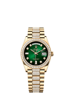 Rolex Yellow Gold Day-Date - 36mm - Green ombré Diamond Dial - President