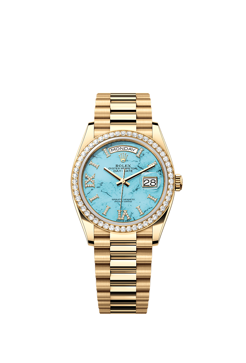 Rolex Yellow Gold Day-Date - 36mm - Turquoise Diamond Dial - President