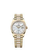 Rolex Yellow Gold Day-Date - 36mm - White mother-of-pearl Diamond Dial - President