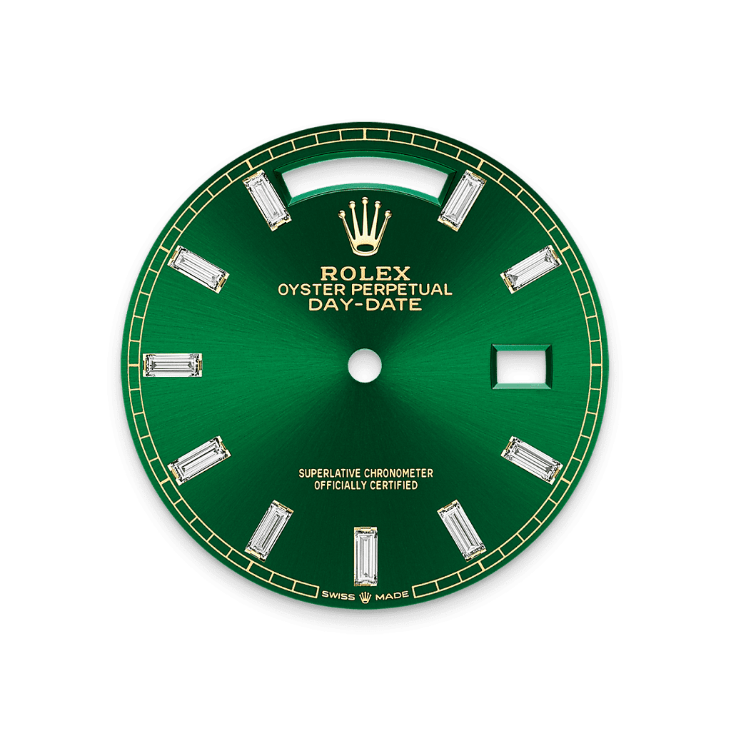 Rolex Yellow Gold Day-Date - 36mm - Bright green Diamond Dial - President