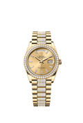 Rolex Yellow Gold Day-Date - 36mm - Champagne-colour Diamond Dial - President
