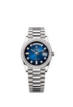 Rolex White Gold Day-Date - 36mm - Blue ombré Diamond Dial - President