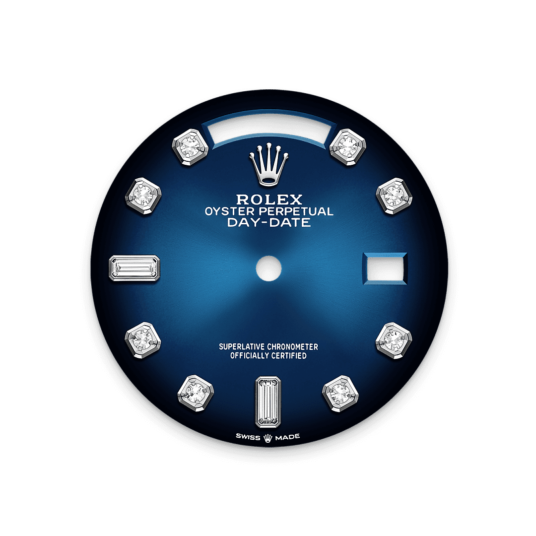 Rolex White Gold Day-Date - 36mm - Blue ombré Diamond Dial - President