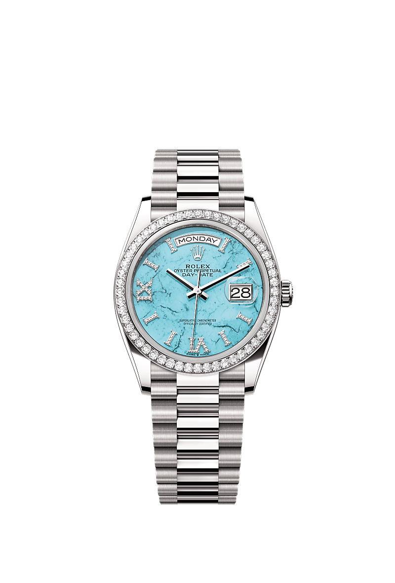 Rolex White Gold Day-Date - 36mm - Turquoise Diamond Dial - President
