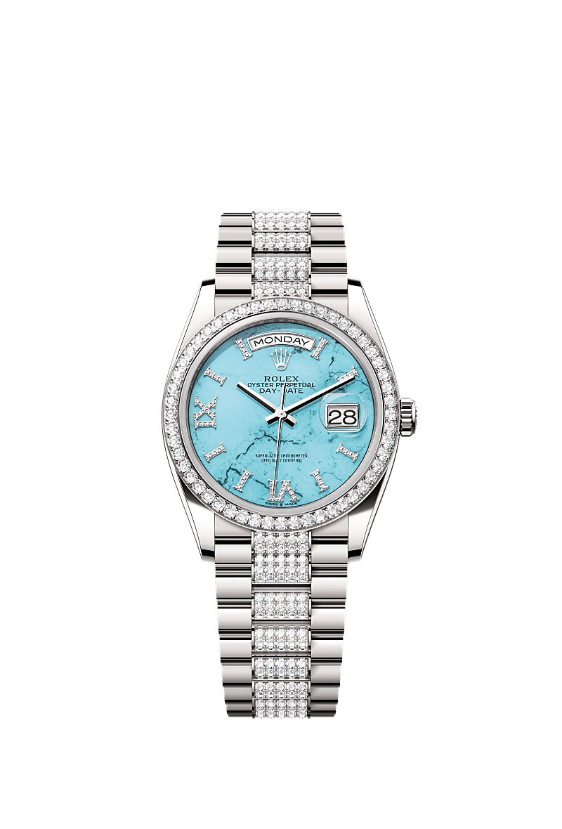 Rolex White Gold Day-Date - 36mm - Turquoise Diamond Dial - President