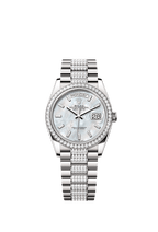 Rolex White Gold Day-Date - 36mm - White mother-of-pearl Diamond Dial - President